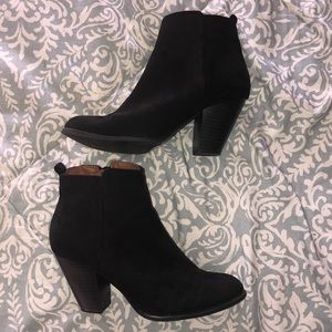 Black Suede Heeled Booties